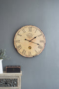 Vintage Parisian Wall Clock with Pendulum - Charming 23in Design