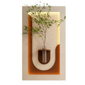 Elegant 3-Color LED Sandstone Wall Decor with Green Plants & Rabbit