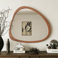 Stylish 45in Asymmetrical Solid Wood Mirror for Any Room Decor
