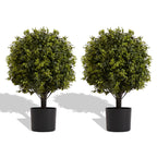 Vibrant UV-Protected Artificial Topiary Tree Set - 55cm Green Decor