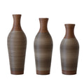 Elegant Handcrafted PVC Floor Vase Set of 3 - Timeless Brown Decor