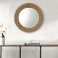 Stylish 26in Natural Jute Rope Round Wall Mirror for Any Decor