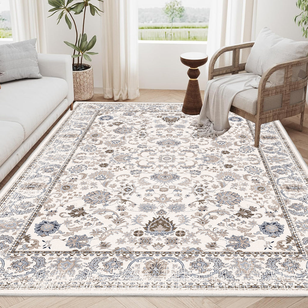 Vintage Bohemia 6x9 Non-Slip Washable Area Rug for Home Decor