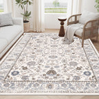 Vintage Bohemia 6x9 Non-Slip Washable Area Rug for Home Decor