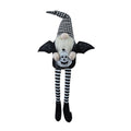 Stylish Black Gnome with Wings & Plaid Hat for Halloween Decor