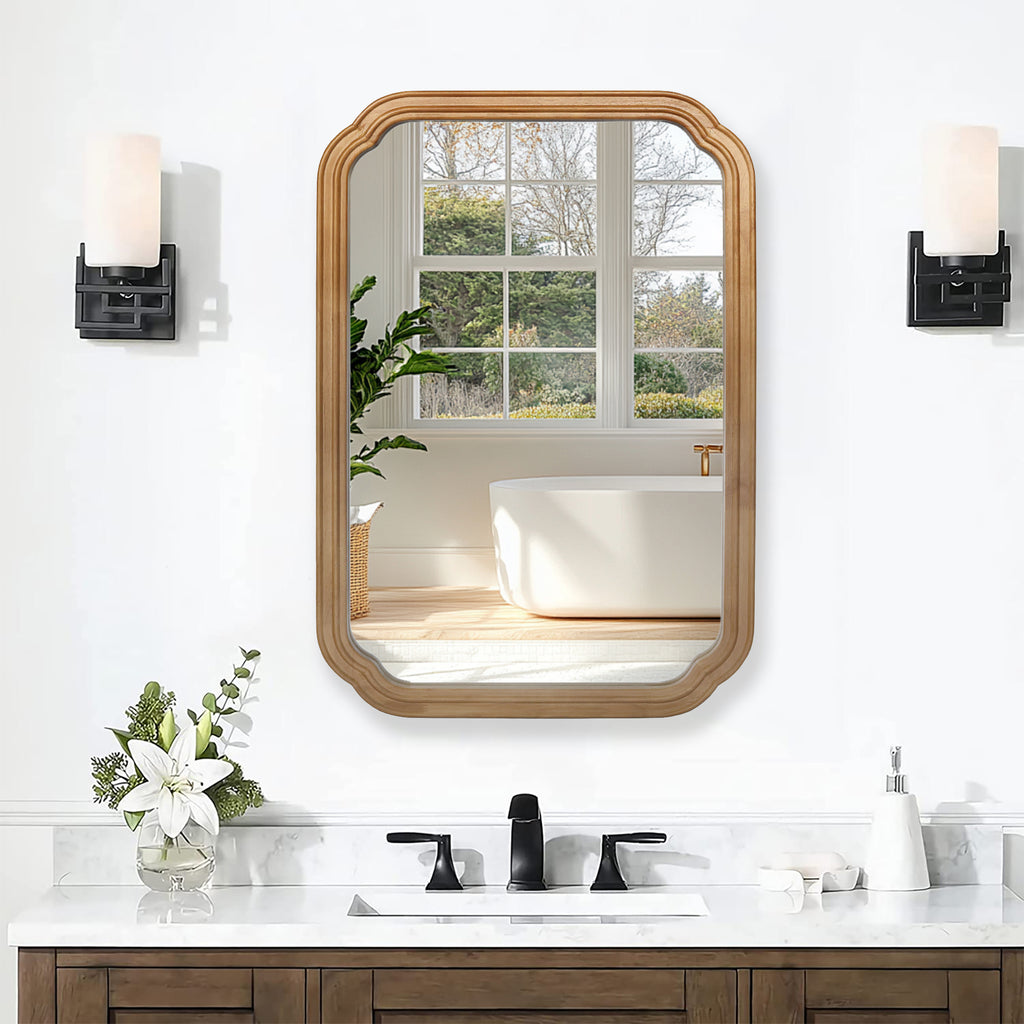 Elegant 29.72in Wall-Mounted Mirror Cabinet with Adjustable Shelves