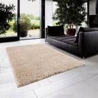 Luxurious Cream Polyester Shag Area Rug - Crafted in Turkey, 71in x 47in