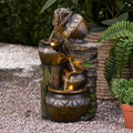Elegant 3-Tier Outdoor Fountain with Light - Weather Resistant Design