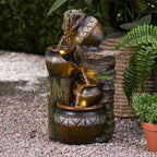 Elegant 3-Tier Outdoor Fountain with Light - Weather Resistant Design