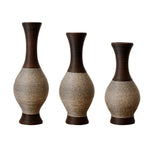 Elegant Brown PVC Floor Vase Set of 3 - Modern Home Decor