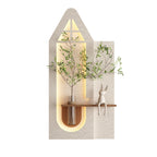 Elegant 3-Color LED Sandstone Wall Decor with Rabbit & Plants