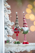 Charming Fabric Gnome Duo with Knit Hats for Festive Home Decor