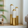 Elegant 3-Piece Droplet Shaped Metal Vase Set for Modern Home Décor