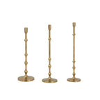 Elegant Set of 3 Slender Bronze Aluminum Taper Candle Holders