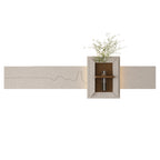 Elegant 3D LED Sandstone Wall Decor with Simulated Plants & Light